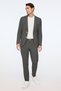 Men's Smoked Polyviscon Trendy Striped Slim Fit Mono Collar Suit - 4