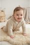 Unisex Knitwear Rabbit Eared Hooded Baby Rompers Beige - 2