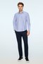 Men's Blue Polyester Trendy Striped Dynamic Fit Hard Collar Shirt - 3