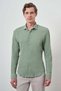 Men's Mint Green Seersucker Trend Patterned Dynamic Fit Italian Collar Shirt
