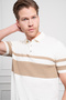 Men's Ecru Trend Dynamic Fit Relaxed Cut Polo Neck T-Shirt - 5