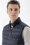 Men's Navy Blue Polyester Quilted Vest with Snap Fasteners - 5