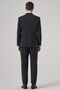 Men's Black Wool Trend Striped Dynamic Fit Mono Collar Suit - 5