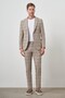 Men's Beige Trend Slim Fit Mono Collar Suit - 2