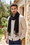 Men's Black Cotton Scarf - 2