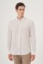 Men's Beige Linen Trend Dynamic Fit Britli Collar Shirt - 2