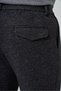 Men's Black Polyester Trend Patterned Slim Fit Trousers - 4