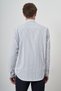Men's A-White Trend Striped Slim Fit Italian Collar Shirt - 5