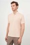 Men's Salmon Trend Mercerized Plain Buttoned Collar Dynamic Fit T-Shirt - 3