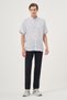 Men's A. Blue Linen Trend Regular Fit Button Collar Short Sleeve Shirt - 3