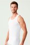 Men's White Basic Plain 100% Cotton Undershirt - 2