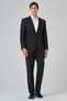 Men's Black Wool Trend Patterned Dynamic Fit Mono Collar Suit - 2
