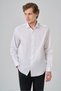 Men's White Cotton Slim Fit Italian Collar Shirt - 2