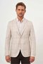 Men's Beige Woven Slim Fit Bag Pocket Mono Collar Sports Jacket