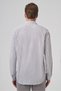 Men's Black Cotton Trend Striped Dynamic Fit Hard Collar Shirt - 5