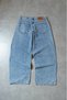 Light Blue Checkered Baggy Fit Blue Men's Denim Trousers - 5