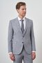 Men's Blue Tend Linen Slim Fit Pointed Collar Suit - 4
