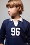 Boys' Oversized Shirt-Collar College-Printed Navy Blue Sweatshirt H9832A826AU - 3