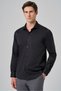 Men's Black Basic Plain Pattern Italian Collar Slim Fit Shirt - 3