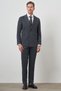 Men's Navy Blue Linen Trend Double Breasted Slim Fit Pointed Collar Suit - 5