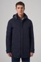 Men's Navy Blue Trendy Hooded Collar Long Coat