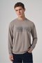 Men's Stone Trend Printed Crew Neck Sweat-Shirt