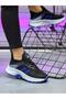 Unisex Children's Lace-Up Poly Sole Knitwear Sports Shoes-Black-Blue