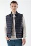 Men's Navy Blue Polyester Quilted Vest with Snap Fasteners - 3