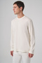 Men's Ecru Trend Crew Neck Rayon Sweatshirt - 3