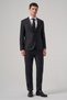 Men's Black Woolen Trend Straight Slim Fit Pointed Collar Suit - 4