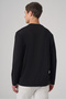 Men's Black Trend Crew Neck Rayon Sweatshirt - 6