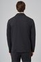 Men's Black Wool Berber Collar Shirt with Pocket - 8