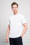 Men's White Trend Crew Neck Dynamic Fit Cotton T-Shirt - 4