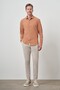 Men's Cinnamon Seersucker Trend Patterned Dynamic Fit Italian Collar Shirt - 2