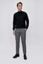 Men's Gray Polyviscon Patterned Slim Fit Trousers - 4