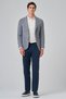 Men's Navy Blue Knitted Trendy Patterned Slim Fit Mono Collar Jacket - 2