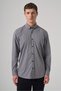 Men's Black Cotton Trend Pitikareli Regular Fit Buttoned Collar Shirt