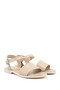 Women's Beige Antique Ankle Strap Genuine Leather Sandals - 3