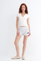 Printed Shorts with Elastic Waistband Ş10725