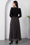 Top Crepe Skirt Chiffon Belted Dress Grs3860 - 7