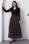 Top Crepe Skirt Chiffon Belted Dress Grs3860 - 6