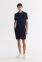 Men's Navy Blue Side Elasticated Ribbed Relaxed Fit Chino Shorts A61Y3730
