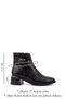 Women's Black Zippered Thick Heeled Boots - 3