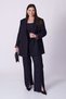Spanish Fabric Pants with Folded Hem and Slit Detail
