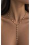 Gold Waterway Y Model Square Zircon Stone Necklace - Waterway Women's Pendant Necklace