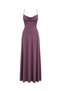 Vs-1039 Romina Purple Degaje Collar Slim Strap Slit Maxi Dress - 4