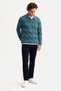 Men's Navy Blue Slim Straight Fit Trousers - 5