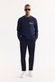 Men's Navy Blue Crew Neck Cotton Bi-Stretch Printed Regular Fit Sweatshirt A52Y1260 - 5