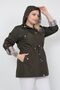 Women's Water Resistant Plus Size Trench Coat Hooded Plaid Khaki Trench Coat Bonded Fabric Trench Coat Araboy - 2