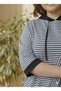 Elegant Women's Viscose Knitted Striped Three-Quarter Sleeve Plus Size Tracksuit Set - 3